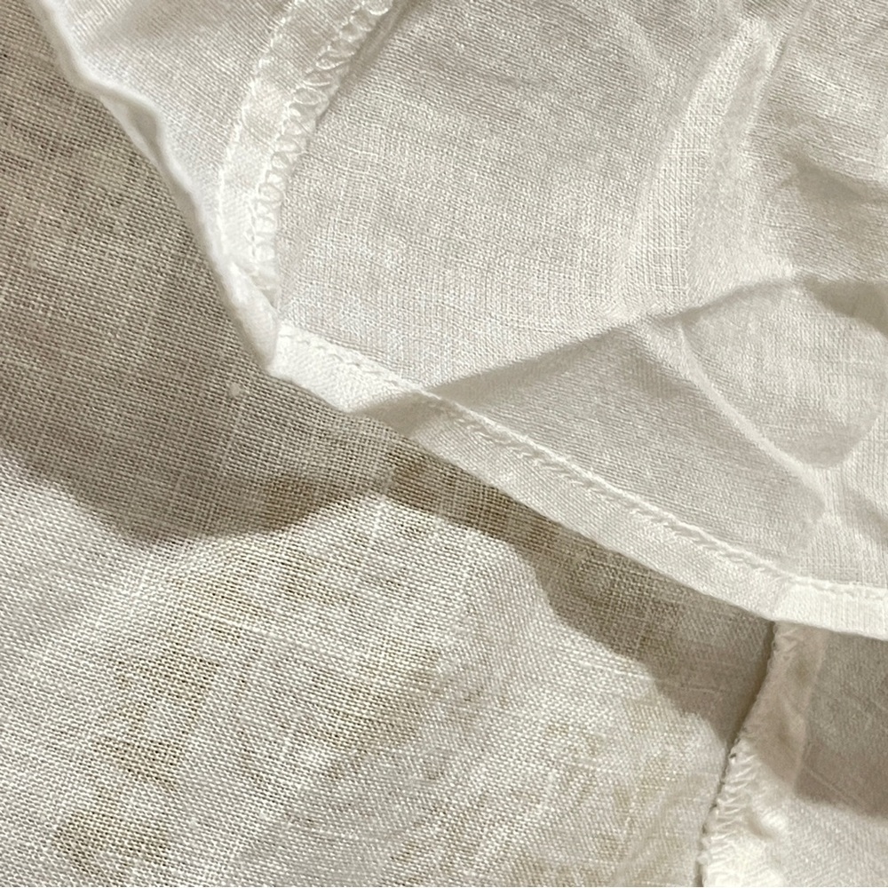 Liz Claiborne Ivory Linen Trumpet Dress | 12 | Lined & Chic Paisley Print - Picture 13 of 15